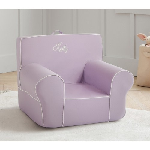 Anywhere Chair®, Lavender Twill with White Piping