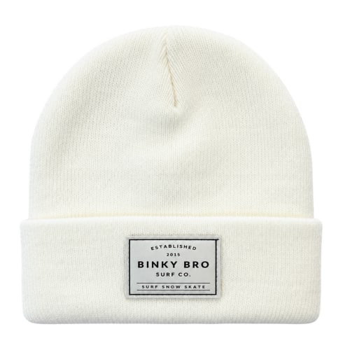 Tahoe Beanie - White | 100% Acrylic | Sizes: Newborn to Adult | BinkyBro – Binkybro