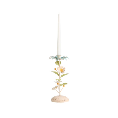 Painted Metal Flower Stem Taper Candle Holder - World Market