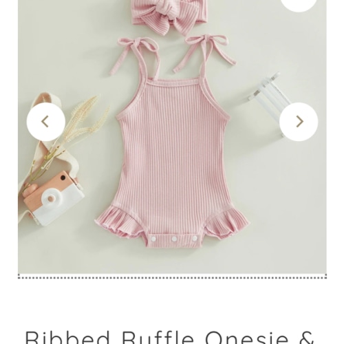 Ribbed Ruffle Onesie & Headband