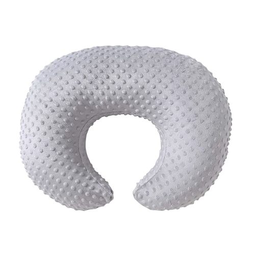 Nursing Pillow and Positioner, Breastfeeding, Bottle Feeding, Baby Sitting Support with Removable Ultra Soft Cover, Tummy Time Support for Baby Boys and Girls (Gray)