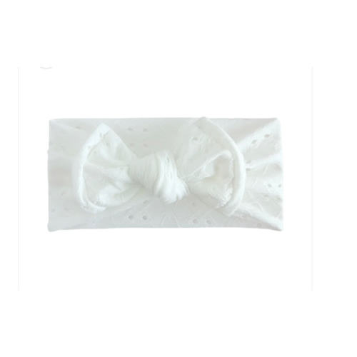 White Eyelet Baby Headband