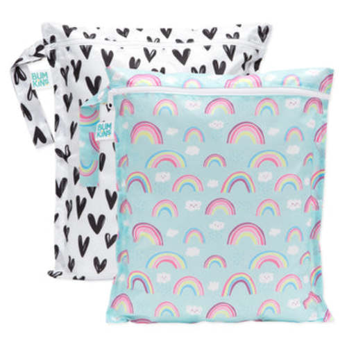 Wet Bag 2 Pack: Hearts and Rainbows – Bumkins
