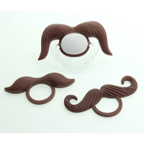 Mustache Pacifier with 3 Interchangeable Mustaches