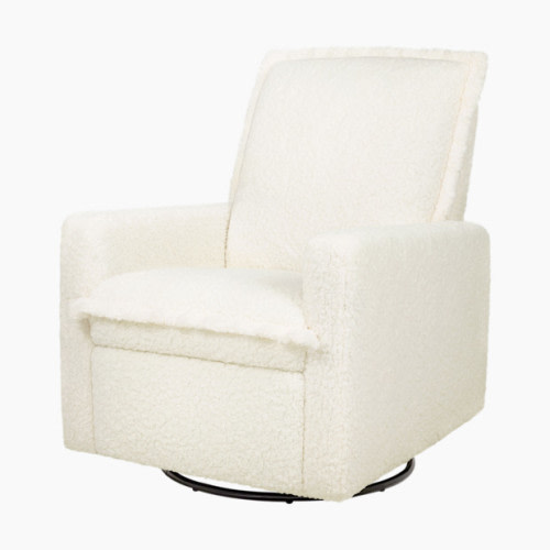 Cali Flange Recliner and Swivel Glider - Cream Shearling