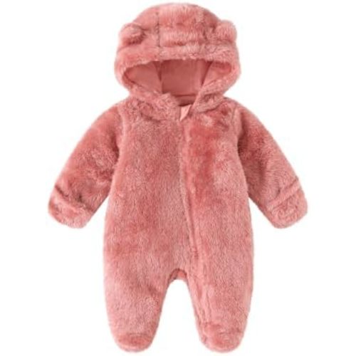 Baby Winter Romper Fleece Snowsuit with Footed Design, 0-18 Months