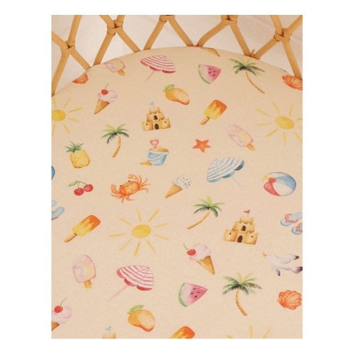 Beach Fun Organic Bassinet Sheet/Change Pad Cover in Yellow