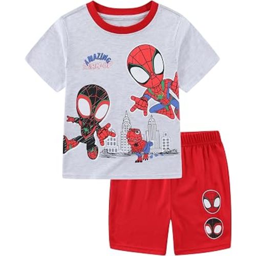 Marvel Spider-Man Miles Morales Boys Short Sleeve T-Shirt and Mesh Short Set for Toddler and Big Kids