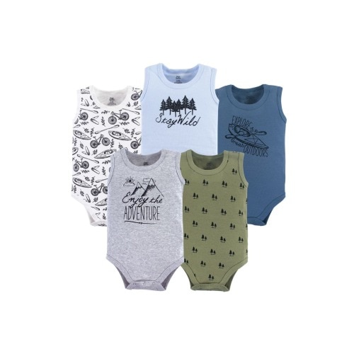 5Pk Sleeveless Bodysuits, 6-9M