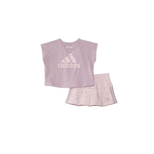 adidas baby-girls 2 Piece Ruffle Skort & T-shirt Skirt Set