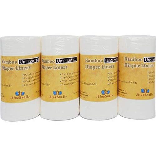 Bamboo Unscent Diaper Liners- Fragance Free and Chlorine Free(4PK) 400 Count by BlueSnail