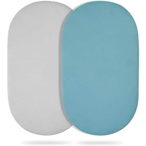 Bassinet Sheets (2-Pack), Soft Breathable Fitted for Bassinet Mattress, Ideal for Boys Girls