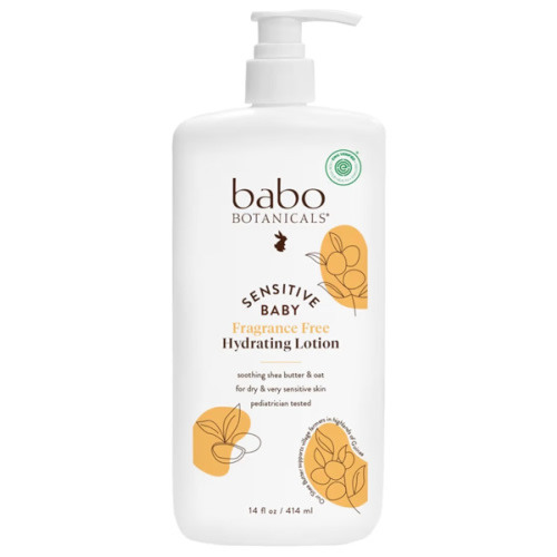 BABO Botanicals Sensitive Baby Fragrance-Free Daily Hydrating Baby Lotion - Shea Butter & Jojoba Oil - for Body & face - for Babies, Kids & Adults with Sensitive Skin - EWG Verified - Vegan