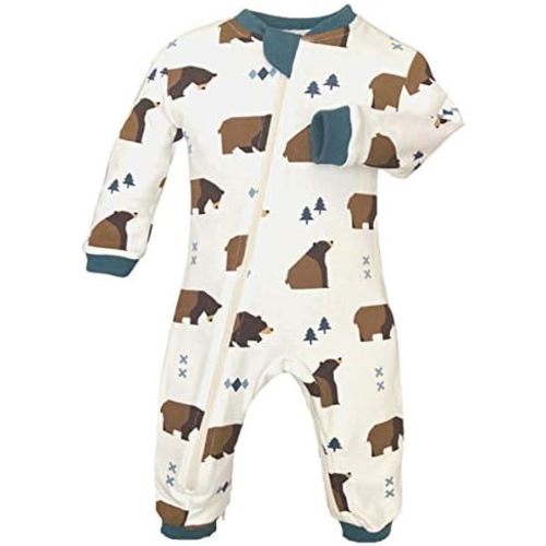 zippyjamz Organic Zipper Onesies Footless Sleeper Baby Pajamas with Inseam Zipper