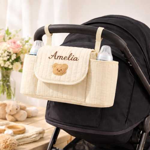 Baby Stroller Organizer Bag | Diaper Stroller Bag | Pram Organizer | Baby Bottle Holder Stroller | New Mom Gift | Baby Shower Gift