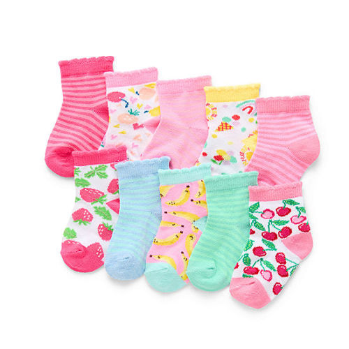 So Adorable Baby Girls 10 Pair Low Cut Socks, Color: Pink - JCPenney