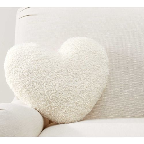 Cozy Teddy Faux Fur Heart Shaped Pillow