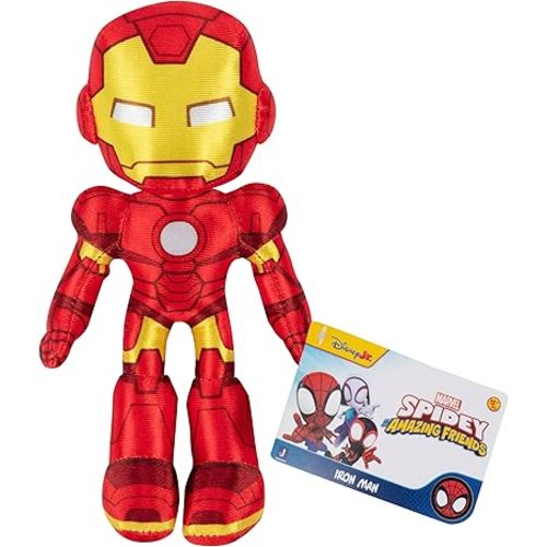 Marvel Spidey and His Amazing Friends 8" Iron Man Plush - Spider-Man Stuffed Animal Toy Figure - Officially Licensed - Spider-Verse Easter Basket Stuffer Gift for Kids, Boys, Girls