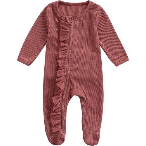 Newborn Baby Girl Boy Footie Romper One Piece Jumpsuit Sleeper Infant Clothes