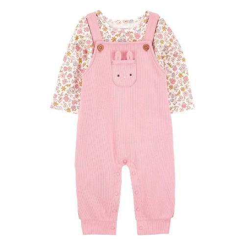 Baby Girls Carter's 2-pc. Floral Bunny Long Sleeve Tee & Coverall Set