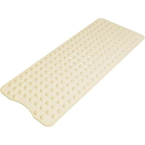 AmazerBath Shower Mat Non Slip 40 x 16 Inches, Shower Stall Mats with Suction Cups and Drain Holes, Non Slip Bath Mat for Tub for Elderly & Kids, Beige
