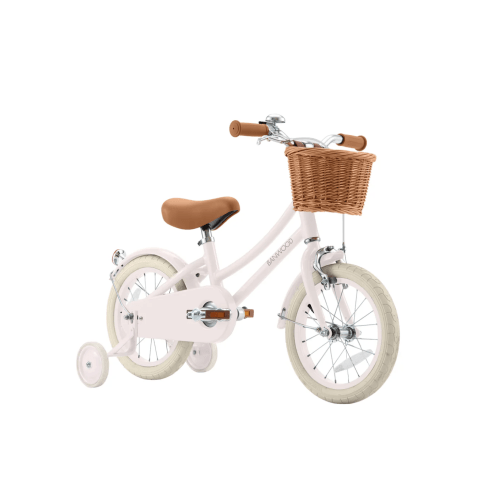 Banwood Classic Kids Bike 14 Inch Pink - Children Pedal Bicycle with Training Wheels Ages 3-6