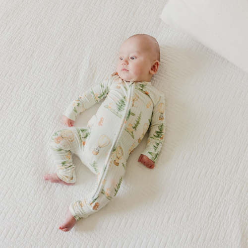 Bamboo Convertible Zip-Up Footie - Forest Explorer