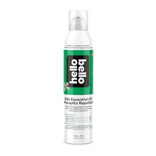 Hello Bello Mosquito Repellent Spray, with Natural Lemongrass, Cedarwood, Citronella, and Peppermint Oils, 5oz Can