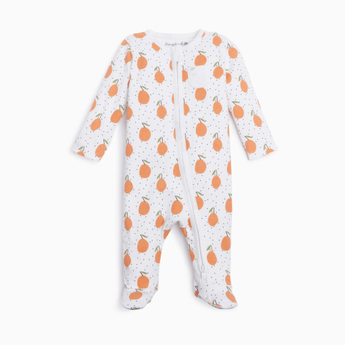 Tiny Kind Printed Organic Zip Up Footie - Peachy, 3-6 M