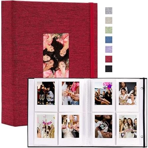 Vienrose Mini Polaroid Photo Album Book 208 Photos 2x3 Inch Pictures for Fujifilm Instax Mini 7s 8 9 11 25 26 40 50s 90 Evo Z2300 Instant Camera, Polaroid Snap Red 1 Pack