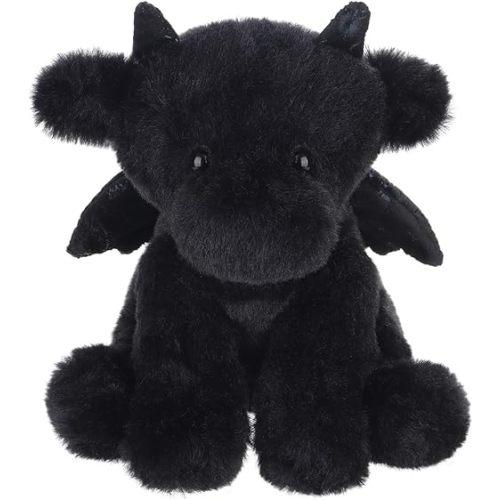 Apricot Lamb Black Dragon Plush Stuffed Animals for Kids, Soft Cute Plush Toys for Baby Girl and Boy, Fluffy Black Dragon Black