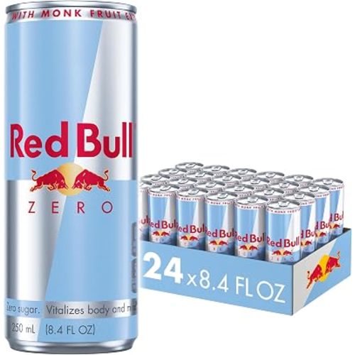Red Bull Zero Energy Drink, 8.4 fl. oz., with 80mg Caffeine, Taurine & B Vitamins, Case of 24 cans
