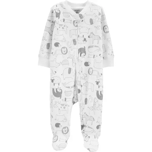 Animal 2-Way Zip Cotton Sleep & Play - Multi