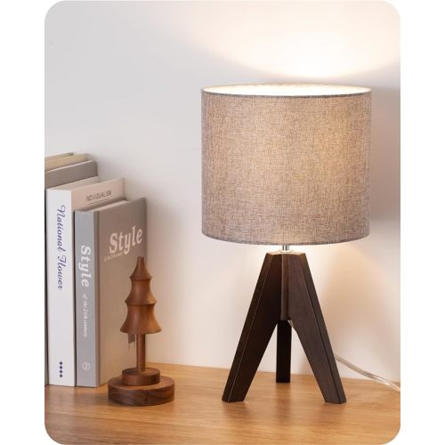 EDISHINE Tripod Table Lamp, Small Cute Bedside Lamp, 14.2 Inch, E26 Base