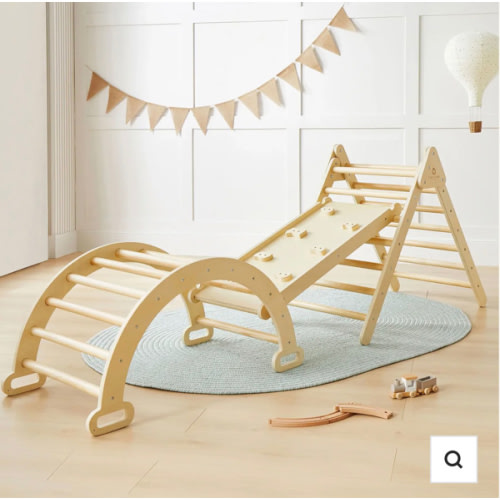 Tiny Land® Pikler Triangle 7-in-1 Montessori Climbing Set