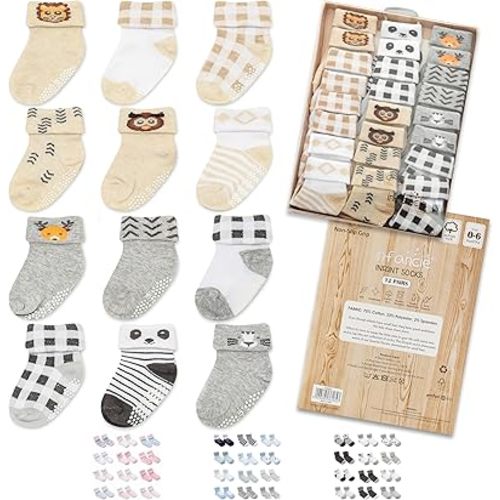 Baby Socks 0-6 Months 12 Pairs – Soft and Comfortable Baby Socks 0-6 Months, Premium Sock Baby