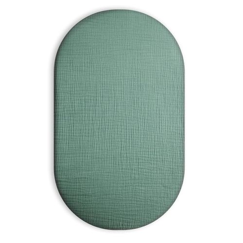 Bassinet Sheet for Baby Boy and Girl, Universal Fit for Rectangle, Oval, Hourglass Bassinet Mattress, Moses Basket Sheets (Roman Green)