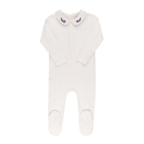 Ely's & Co. Baby Footie - Organic Cotton Embroidered Collar Collection