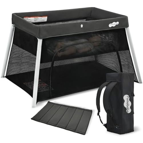 Pamo Babe Travel Pack and Play, Foldable Portable Playpen with Mattress