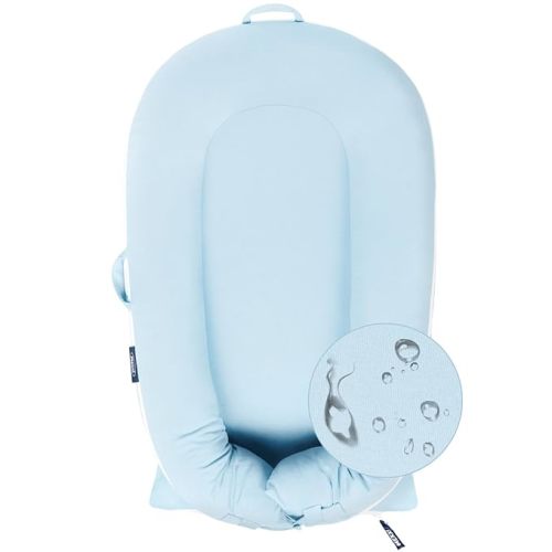 Organic Replacement Cover with Waterproof Pad | Premium Quality Spare Cover Certified Organic Cotton | Protects Against leaks | [Fits Dockatot Deluxe + Docks] (Cover Only) (Baby Blue)