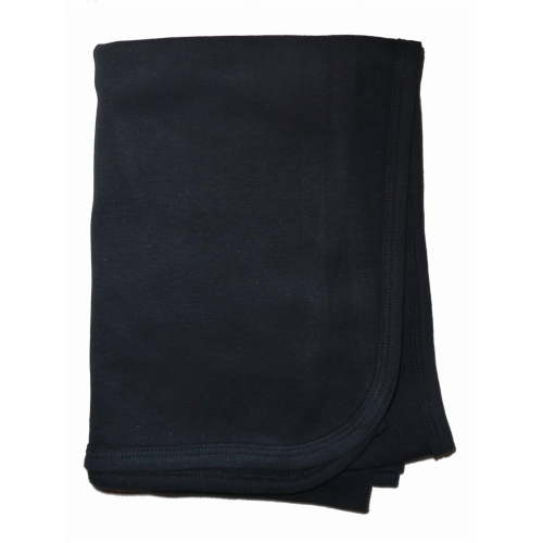 Bambini Black Interlock Receiving Blanket