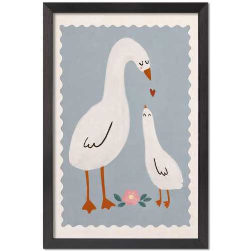 Mama Duckling Watercolor Print | Sweet Motherhood Nursery Illustration