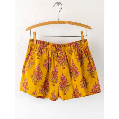 Mix & Match Cotton Pajama Shorts - Garden Block Stamp Gold – Natural Life