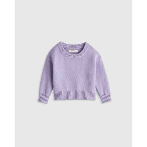 100% Organic Cotton Crewneck Sweater in Lilac