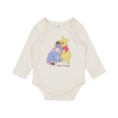 Cream Baby Winnie The Pooh Long Sleeve Bodysuit | Best&Less™ Online