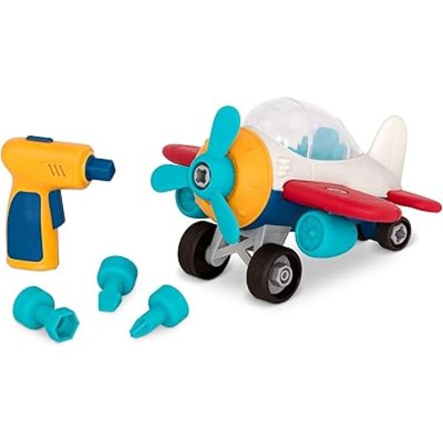 Battat Wonder Wheels Airplane Toy Plane with Drill Toy, Plane, Vehicles