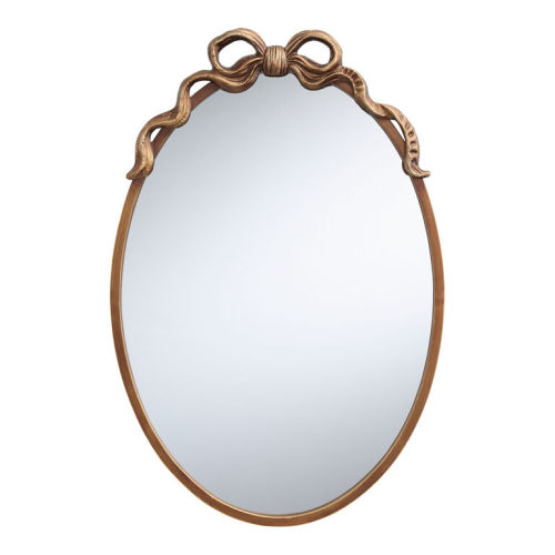 Oval Dark Bronze Bow Arch Wall Mirror