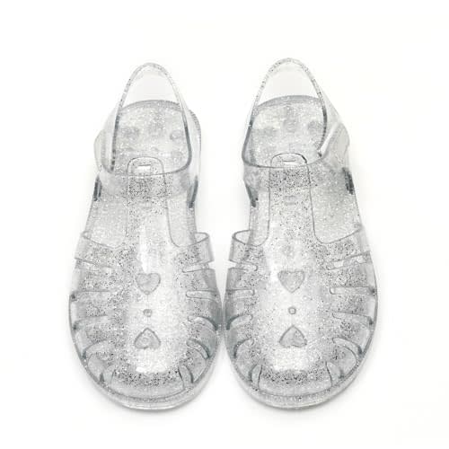 Girls Jelly Sandals Summer Costume Princess Dress Flat Breathable Waterproof Fisherman Gladiator Shoes For Girl Closed Toe Beach Flat-Sandals For Toddler Little Kid Big Kids
