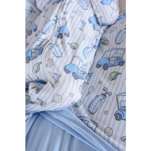 Zipper Footie in Caddie Crew Blue | Caden Lane