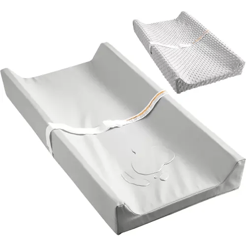 Vegan Leather Baby Changing Pad with Replaceable Cover, Waterproof & Wipeable Diaper Changing Pad 32" x 16.6", All-Season Comfort, Soft Cozy Infant Diaper Change Station for Dresser & Table